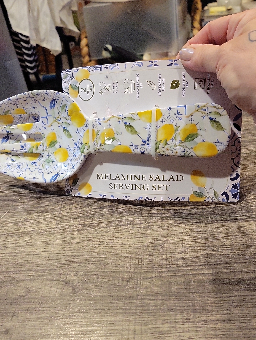Melamine Salad Serving Utensils,French Lemons/ NWT